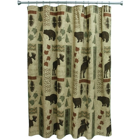 Bacova Guild Big Country Printed Textured Cotton/ Polyester Shower ...