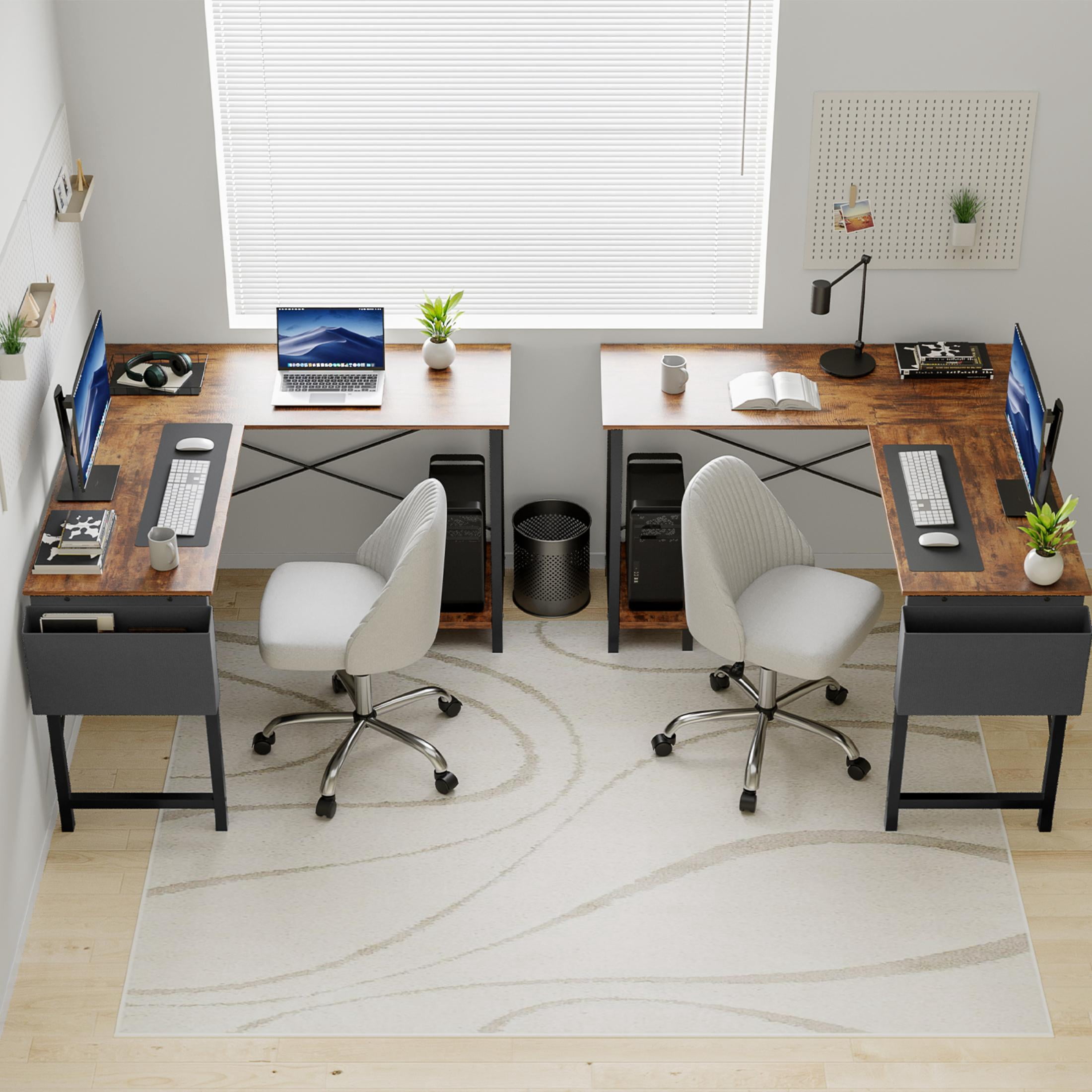 MCQ L Shaped Desk - Computer Desk Gaming Corner 50 Inch Home Office Writing Student Work PC Table, Brown