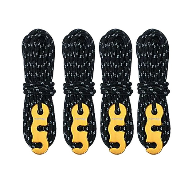 para tienda de campaña, ligeras, portátiles con tensor S, 4 m de longitud, línea de sujeción reflectante. Negro Cola Cuerda de tienda