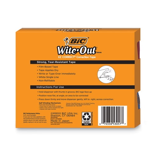 Wite-Out EZ Correct Correction Tape Value Pack, Non-Refillable, Randomly Assorted Applicator Colors, | Bundle of 2
