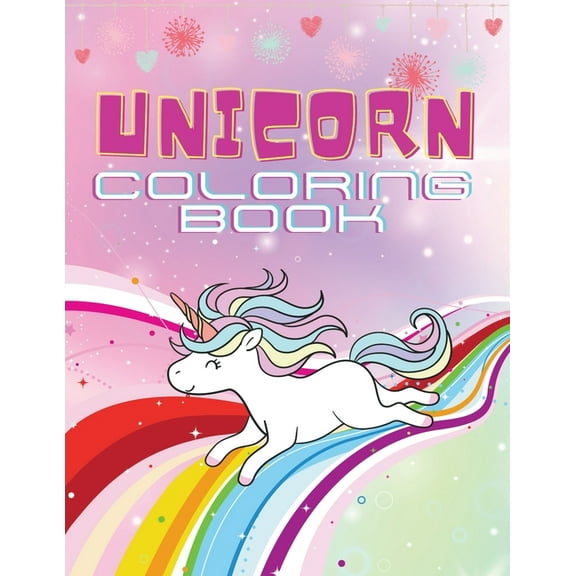Unicorn Coloring Book: 50 magical designs for kids ages 4-8, (Paperback)