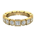 thumbnail image 4 of Bezel Milgrain Princess Brilliant Eternity Diamond Wedding Band 2.52 CTW 14K Gold, 4 of 5