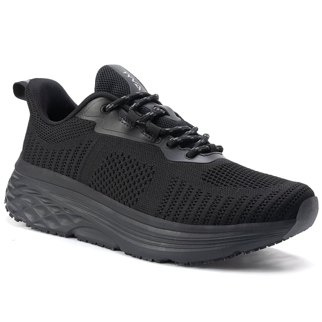 Black Slip Resistant Work Shoes for Women Comfortable Sneakers Chef Kitchen Walking Shoes