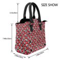 thumbnail image 4 of Zufioo Red Floral Print Leather Rivet Shoulder Bag, Microfiber PU Leather Adjustable Shoulder Strap Handbag, Ideal Gift for Women-One Size, 4 of 6