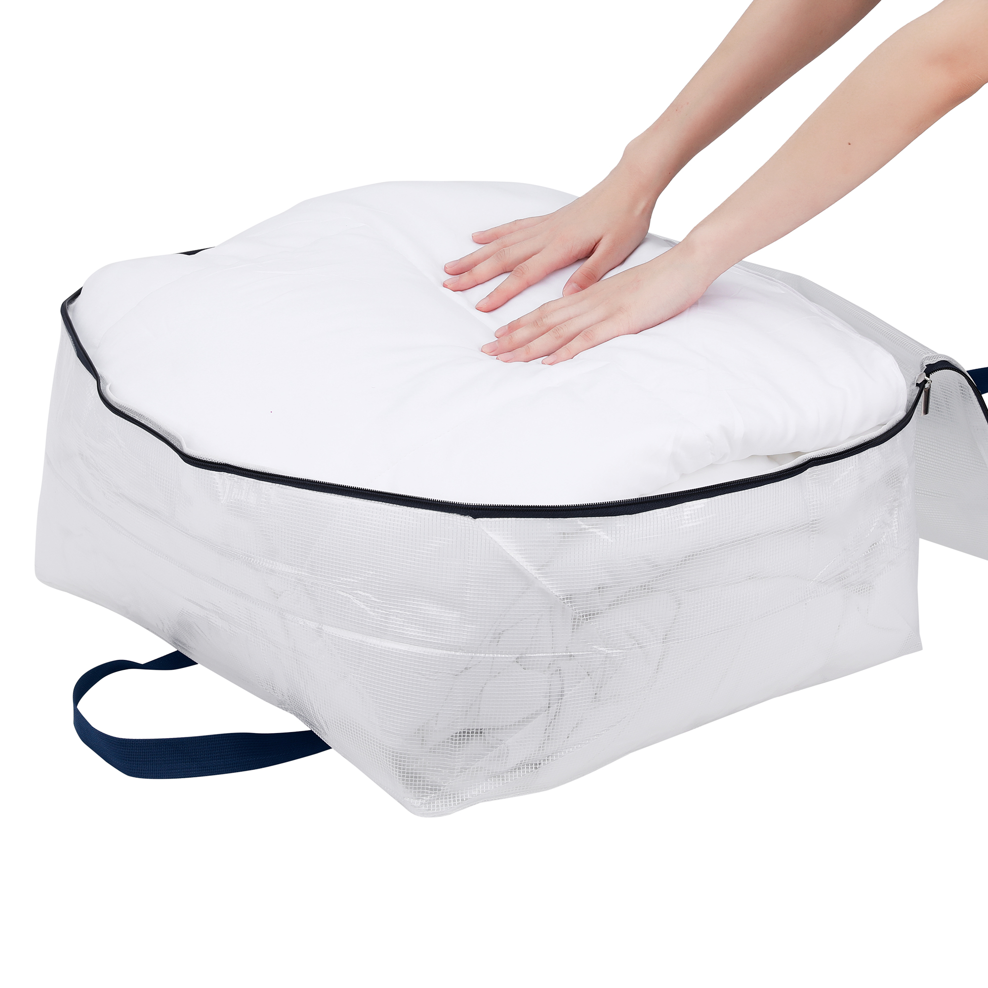 Unique Bargains 1 Pack Clothes Storage Bags Moving Bags Transparent 23.5*19.5*10in