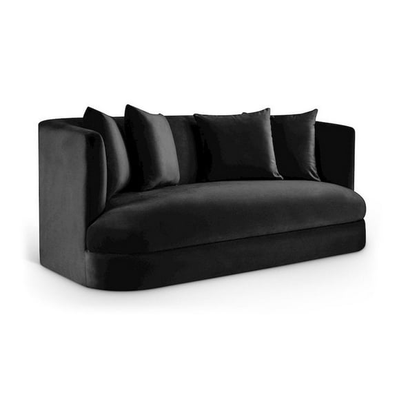 Meridian Furniture Alder Black Velvet Loveseat