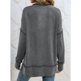 thumbnail image 2 of Womens Long Sleeve Tops Ribbed Loose Fit Oversized Sweatshirts with Side Slit High Low Hem Fall Outfits Black L, 2 of 5