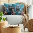 thumbnail image 5 of Ambesonne Nautical Throw Pillow Cover 2 Pack, Diver Cat in the Ocean, 24", Turquoise Multicolor, 5 of 7
