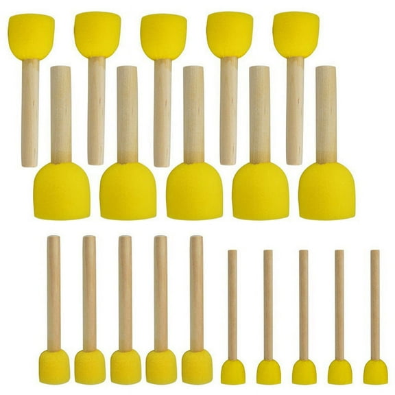20 PCS Round Sponges Brush Set Kids Painting Tools - Sponge Painting Set DIY Painting Tools in 4 Sizes for Kids,20pcs x Sponges Brush ( 4 sizes,5 pieces with each size),yellow