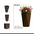 thumbnail image 3 of LeisureMod Aloe Fiberstone and MgO Clay Planter, Mid-Century Modern Tapered Square Planter Pot for Indoor and Outdoor (Brown, 29" Height), 3 of 7