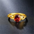 thumbnail image 4 of Small And Exquisite Gold Plated Ring Garnet Ring Open ​​ring Garnet Ring, 4 of 8