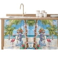 thumbnail image 2 of Coastal Snowman Christmas Cabinet Curtain 32"Wx55"L, Dustproof Pantry Door Curtain with Self Adhesive Tape, Xmas Tree Flamingo Beach Tall Storage Cover Privacy Drape for Bathroom Kitchen Laundry Room, 2 of 9