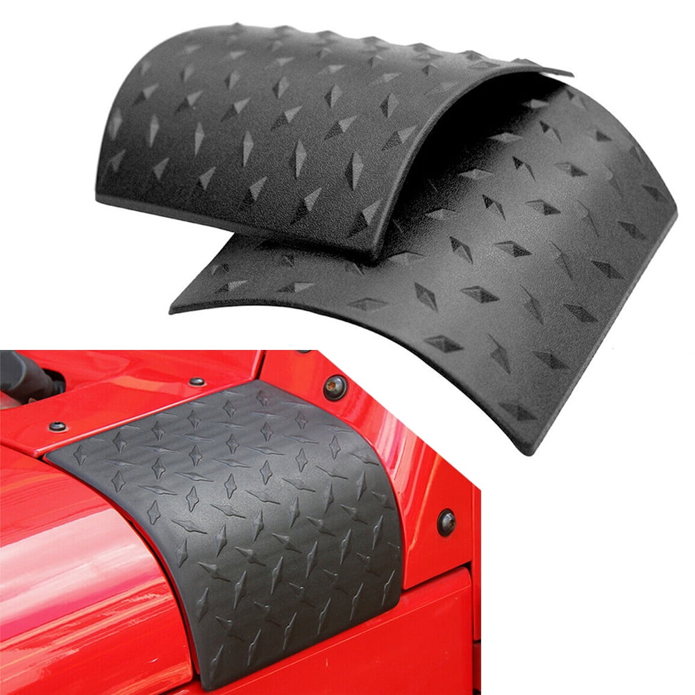 ZSWAL Cowl Armor Cowl Cover Body Armor Corner Guards Exterior Accessories 2PCS for Jeep Wrangler JK Rubicon Sahara Sport X & Unlimited 2/4 Door 2007-2017