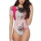 thumbnail image 1 of Fotbe Colorful Dog Cat Collage Body de Mujer con Cuello Redondo y Mangas Cortas, Sin Mangas Ajustado, Suave, Cómodo y Básico-Medium, 1 of 7