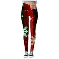 thumbnail image 4 of Gibobby Pantalones de yoga Leggings deportivos estampados navideños de moda informal para mujer Leggings de yoga informales(Verde,CH), 4 of 5