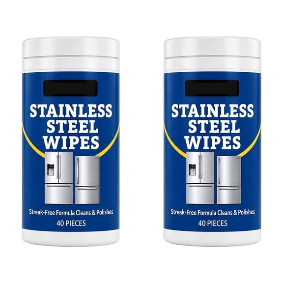 ZhangC Stainless Steel Cleaning Wipes Streak-Free Fingerprint Grease Remover Polishing 2 Pack