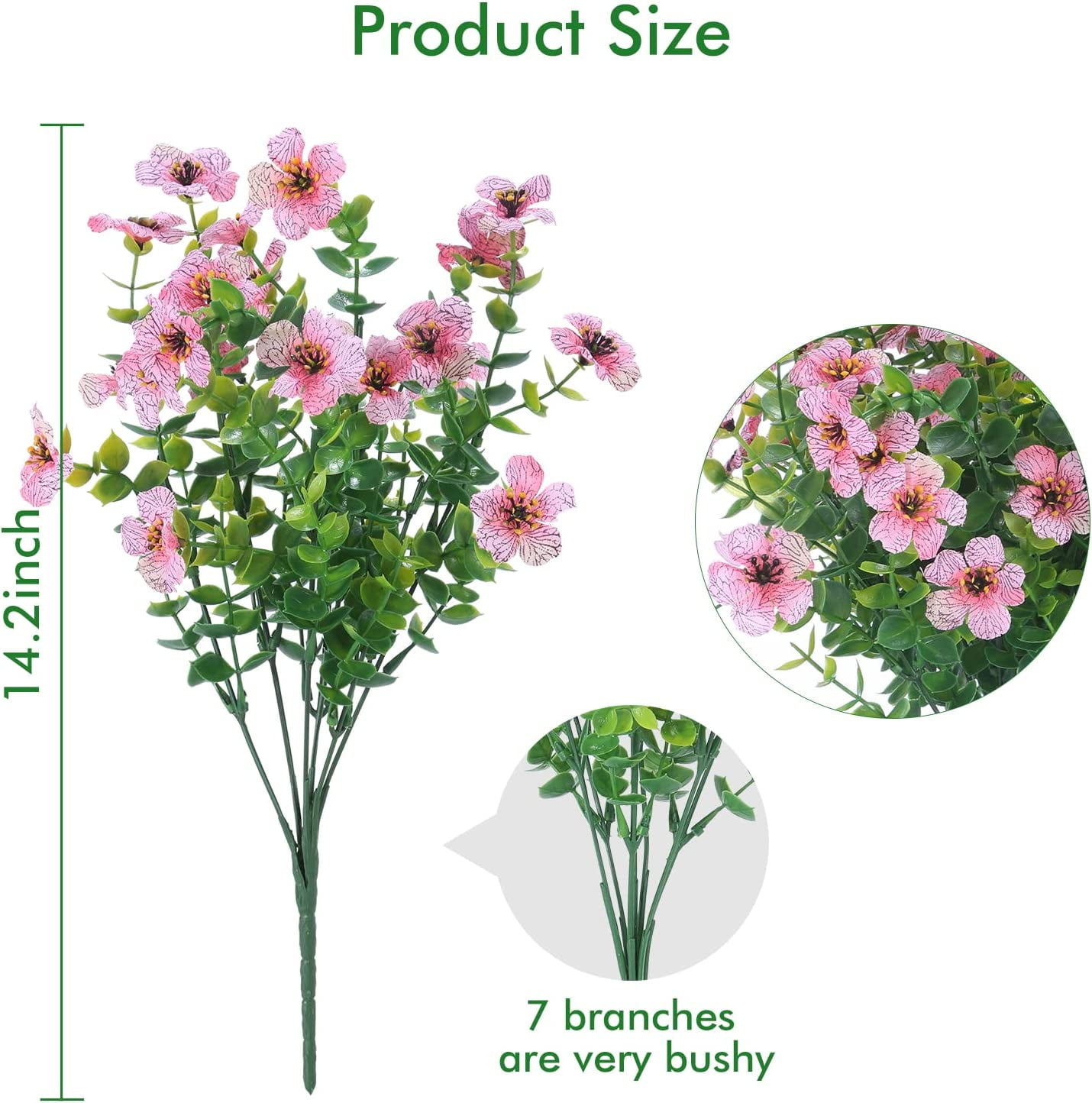 MAMOWEAR Artificial Flowers for Outdoors UV Resistant violets Fake Flowers No Fade Faux Plants Garden Porch Window Box Decorating
