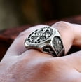 thumbnail image 5 of Vintage Exorcism Saint Benedict Cspb Cross Ring Men Punk Amulet Christianity Rings 14K White Gold Jewelry Gift, 5 of 9