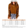 thumbnail image 5 of Jersey para mujer, camisa corta con cordones, mangas largas, cuello redondo, hombros caídos, túnica holgada de otoño para otoño, primavera, jengibre XXL, 5 of 5