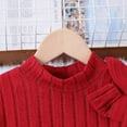 thumbnail image 7 of REgarm Kid Toddler Girl Clothes Ruffle Long Sleeve Top Solid Color Pants Fall Winter Outfit Set (Red,6-7 Years), 7 of 7