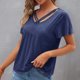 thumbnail image 1 of ICHUANYI Clearance Women's Summer Fashion Solid Color Ruffle Sleeve Short Sleeve Top T-shirt(Navy, L) ICHUANYI WER2023081018173, 1 of 7