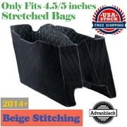Advanblack Bag Liners Beige Thread Stitching Stretched Saddlebags Inserts Fits for 2014+ Harley/Advanblack Aftermarket Motorcycle 4 1/2 inch Extended Hard Saddlebag Bottoms