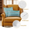 thumbnail image 6 of 2 Pack Outdoor Waterproof Throw Pillow Covers,Turquoise Gray Striped Decorative Square Pillow Case Patio Pillowcases for Chair Couch Sofa 16x16in, 6 of 9