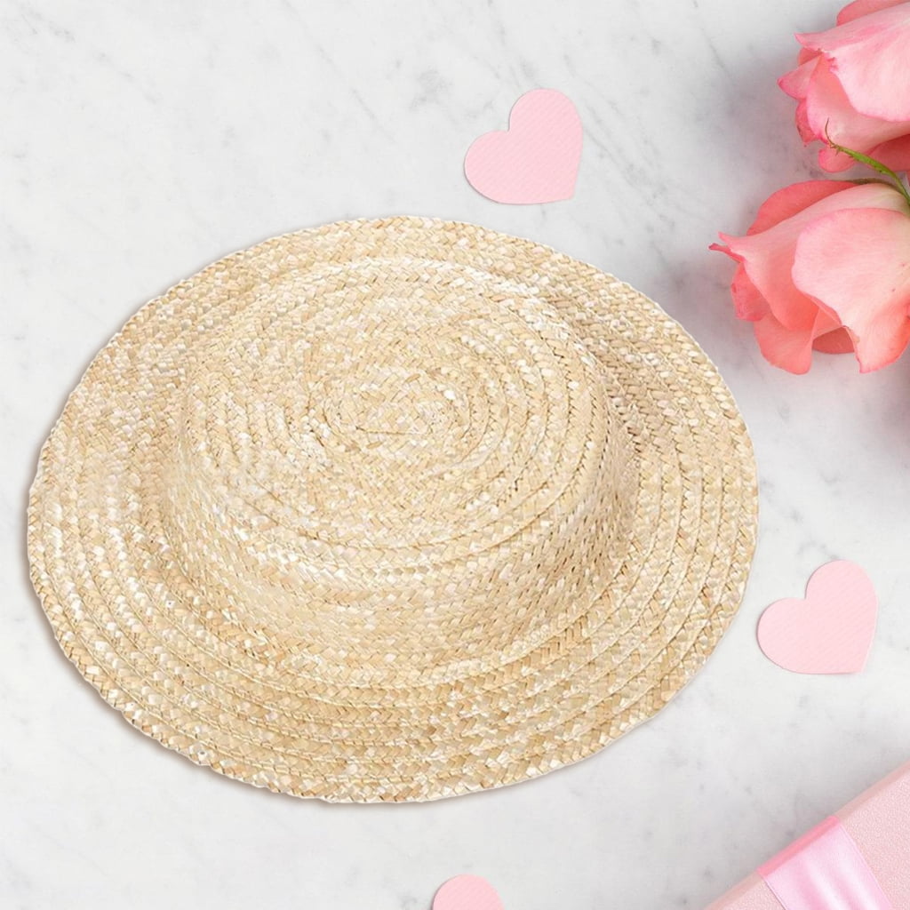 Victorian Straw Bonnet Hat Sun Protective Vacation Flat Top Hat Base Accessory