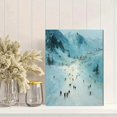 thumbnail image 2 of Winter Ski Mountain Canvas Wall Art, Abstract Forest Sports Print, Modern Textured Home Wall Decor, 2 of 8