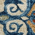 thumbnail image 3 of Elm & Oak Clio 4'10" Round Beige/Blue Medallion Handmade Wool Indoor Area Rug, 3 of 6
