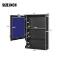 thumbnail image 4 of GZXS 20'' Compact Wall-Mounted Wooden Medicine Cabinet with Single Mirror Door, Adjustable Internal Shelf & Open Storage, for Over-the-Toilet/Vanity/Bathroom/Laundry Room, Black, 4 of 7