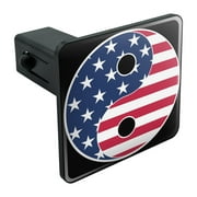 USA Patriotic Yin and Yang American Flag Tow Trailer Hitch Cover Plug Insert