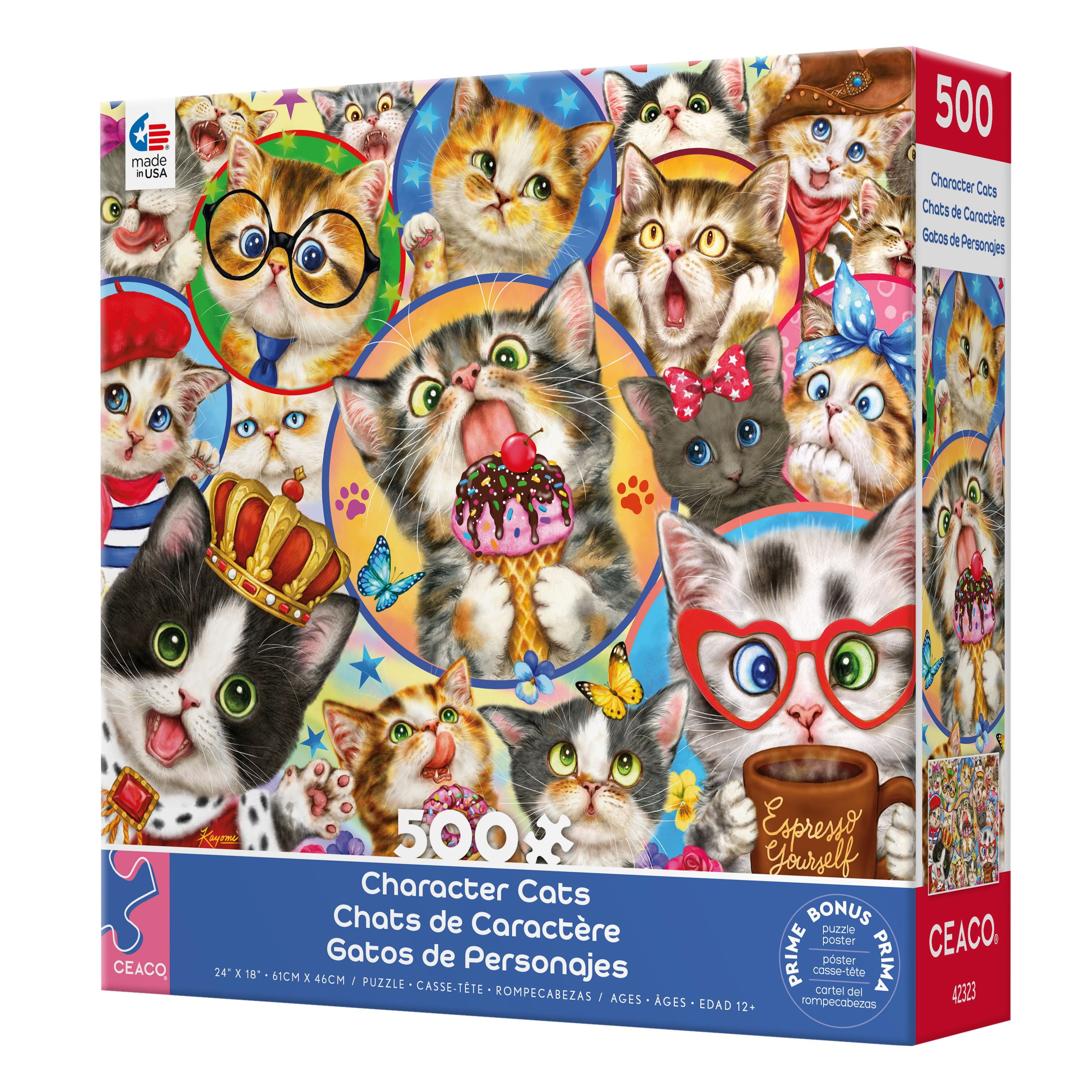 Ceaco Character Cats (Kayomi Harai) 500 Piece Interlocking