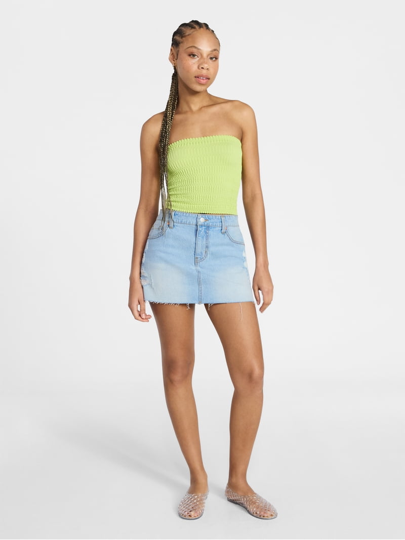 No Boundaries Seamless Textured Tube Top, Women's XXS-XXL
