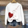 thumbnail image 3 of Visit the JURANMO Store Fall Sweatshirts for Women Heart Print Long Sleeve Round Neck Pullover Tops Lightweight Casual Sweat Shirt Valentine's Day Clothes White M, 3 of 5
