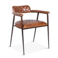 thumbnail image 5 of World Interiors Hudson 19" Leather/Iron Diamond Stitched Armchair in Brown, 5 of 5