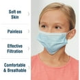 thumbnail image 2 of Kids Disposable Face Mask, 3-Ply with Ear Loop (50 Individually Wrapped) - Blue, 2 of 11