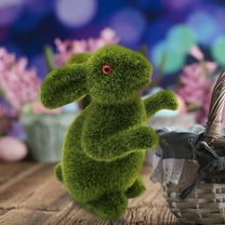 Flocking Easter Bunny Decor - Lifelike Realistic Rabbit Figurine, Easter Table Centerpiece Decor for Spring Home, Outdoor, Backyard, Garden, Trees B