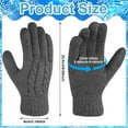 thumbnail image 2 of Armscye 2 Pairs Winter Gloves for Men Women, Touch Screen Texting Warm Gloves with Thermal Soft Knit Lining, Warm Knit Glove for Running Driving Hiking, Black/Grey, One Size, 2 of 7