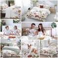 thumbnail image 5 of Cal King 4 Piece Bedding Set Summer Farm Wildflowers Soft Breathable Duvet Cover and Pillowcase,Red White Yellow Flowers Duvet Cover Set Washable Bed Sheets for Bedroom Dormitory Guest Room, 5 of 9