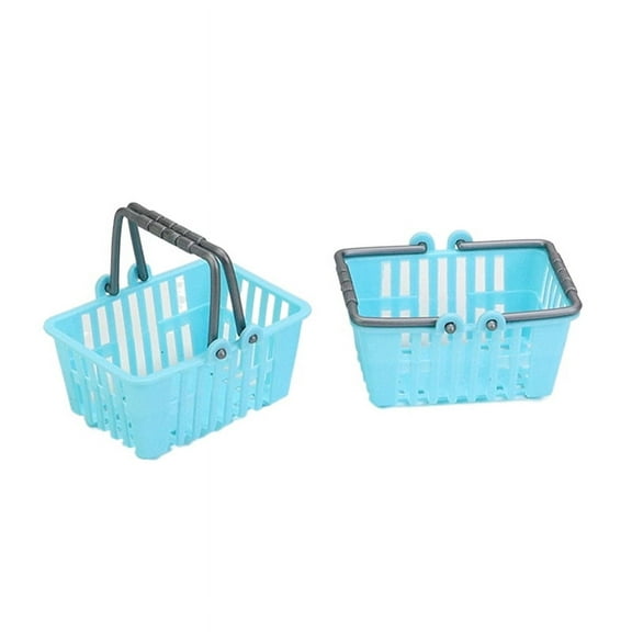 10Pcs Mini Shopping Baskets Pretend Play Toys Simulation Shopping Basket Plastic Miniature Decor Dollhouse Accessories