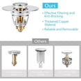 thumbnail image 4 of Bathroom Sink Stopper, Upgraded Brass Core Push Type Sink Stopper, Anti Clogging Drain Filter, Chrome, 4 of 10