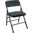 thumbnail image 3 of Advantage Black Padded Metal Folding Chair - Black 1-in Fabric Seat, 3 of 6