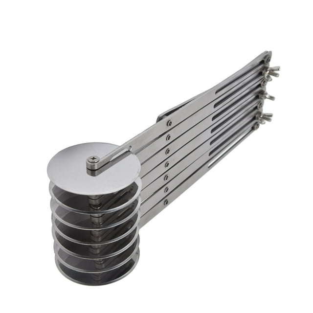Pastry Cutter, Adjustable Distance Pizza Roller Safe Accurate Cutting Stainless Steel Time Saving For Cake For Biscuits For Pizza 7 Wheels