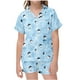thumbnail image 1 of Odeerbi 2-12 Años Niños Niñas Pijama de Verano de Satén Con Solapa de Muesca Camisas de Manga Corta Pantalones Cortos Conjunto Suave Estampado Floral Ropa de Dormir, 1 of 5