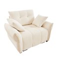 thumbnail image 6 of Comfortable Sofas 47" Ergonomic Single Seater Sofa with High-Resilience Support Cushions and Throw Pillows, Easy Assembly Modern Design for Living Room, Office, Study,White,Modern Sofas, 6 of 11