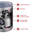 thumbnail image 4 of 12oz Tumblers Gray and Pink Of Leopard Print Vacuum Insulated Stainless Steel Travel Tumbler Cups Mug with Lid and Straw for Beer,Coffee,Beverages with Cleaning Brush for Cold & Hot Drinks, 4 of 5