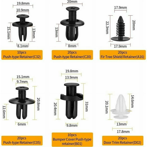 60 Clips De Fijación Para Coche - Universales, Impermeables, Para Paneles Y Parachoques