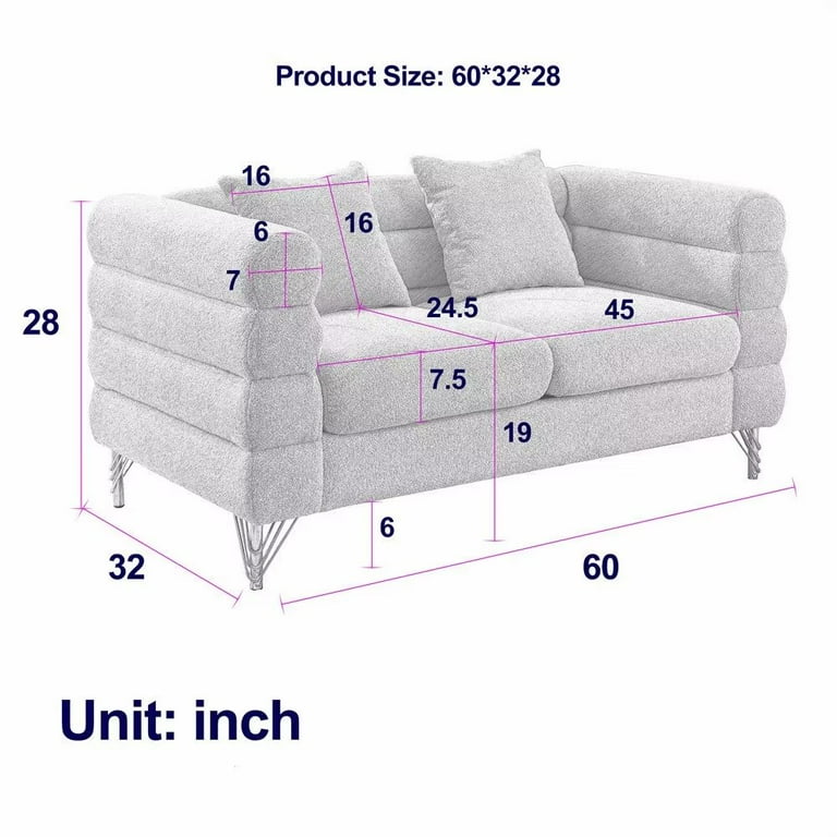 60 inch 2024 outdoor sofa
