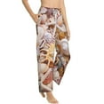 thumbnail image 2 of Xecao Colorful Seashells Women's Straight Lounge Pajama Pants: The Epitome of Relaxed Sleepwear, 2 of 9